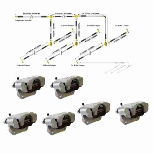 Tri Axle Hydraulic Brake Line Kit |Hydraulic Calipers